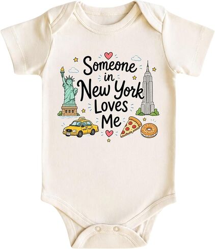 Someone in New York Loves Me Baby Bodysuit for Boys Girls - New York Newborn Gifts in Saudi Arabia