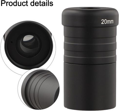Telescope Erecting Eyepiece 1.25 Inch 20mm Length Black Telescope | Aluminum Alloy Housing Standard 31.7mm Interface Threaded Lens Accessory for Newtonian Reflective Astronomical Telescopes in Saudi Arabia