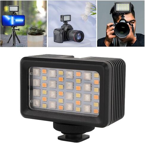 RGB LED Video Light, 130FT Underwater LED Camera Light Photography Lighting with 1/4 Inch Adapter & Cold Shoe Mount, Ideal for Live Streaming Photography in Saudi Arabia