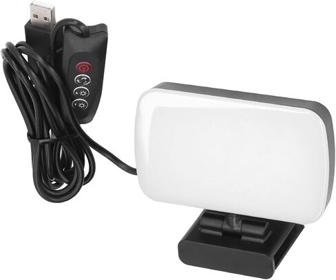 LED Fill Lights, 360° Rotatable Clip On 10 Level Adjustable Lamp for Video Conferencing, Portable USB Light for Remote Offices, ABS Material in Saudi Arabia