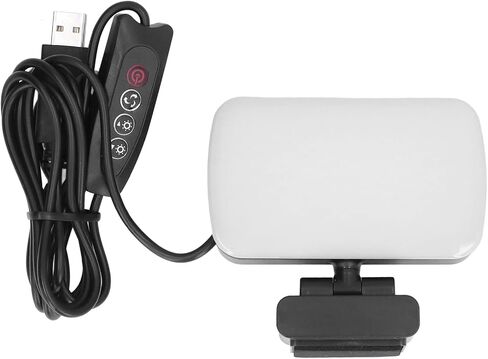 LED Fill Lights, 360° Rotatable Clip On 10 Level Adjustable Lamp for Video Conferencing, Portable USB Light for Remote Offices, ABS Material in Saudi Arabia