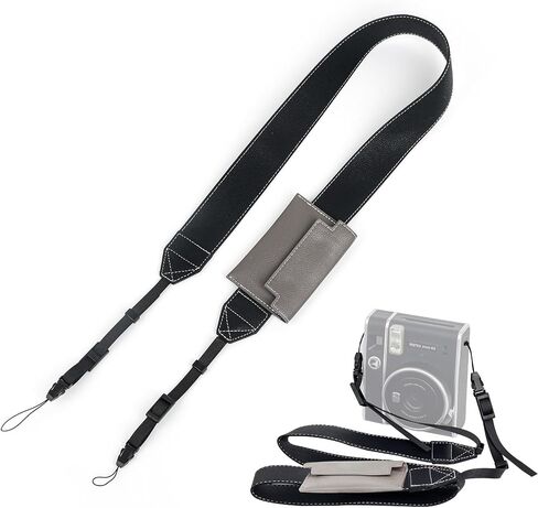 CAIYOULE Camera Shoulder Strap for fuji Instax Mini Series Instant Camera | Camera Shoulder Strap for Fujifilm Instax Mini Evo/SE/13/12/11/99/7+ Instant Camera Case, with Mini 3" Photo Storage Pouch in Saudi Arabia