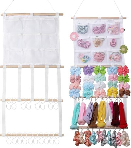 YOcity Headband Holder Hair Bows Organizer for Baby Girls | Large Capacity Bow Holder Hair Accessories Wall Hanging Organizer for Toddler Baby Girl Nursery Room Decor in Saudi Arabia
