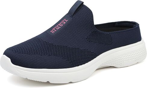 Women's Orthopedic Slip-On Mules Sneakers for Plantar Fasciitis Easy Off Recovery Backless Knit Comfortable Lightweight with Arch Support Walking Shoes for Travel, House & Office in Saudi Arabia