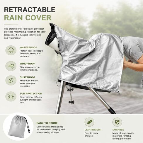 Telescope Cover for Vaonis Vespera Pro 2 2025–2026,Oxford Cloth Protective Adjustable Drawstring for Outside or Indoor Use,Silver in Saudi Arabia
