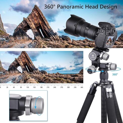 ARTCISE 3-Way Geared Tripod Head, Precision Geared Head with Millimeter Micro-Adjustment, 3 Axis Pan Tilt Head for Macro & Product Photography, 13.2lbs/6kg Load Capacity, CNC Aluminum Alloy in Kuwait