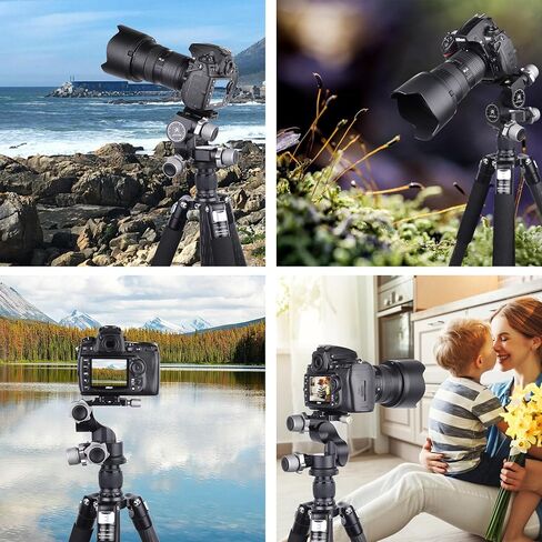 ARTCISE 3-Way Geared Tripod Head, Precision Geared Head with Millimeter Micro-Adjustment, 3 Axis Pan Tilt Head for Macro & Product Photography, 13.2lbs/6kg Load Capacity, CNC Aluminum Alloy in Kuwait