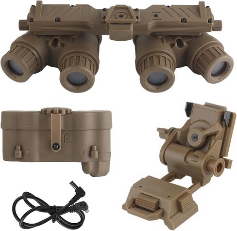 Tactical Night Vision Goggles Model with Adjustable Helmet Mount for PVS15/PVS18/GPNVG18, No Function (Tan) in Saudi Arabia