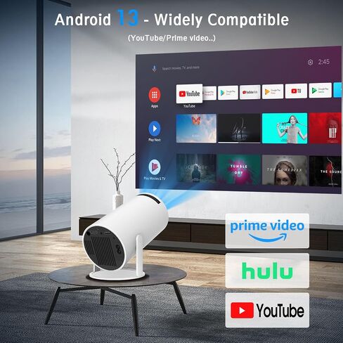 Mini Projector,Portable Projector with Dual Band WIFI and Bluetooth | 270° Rotatable, Auto Keystone Correction,35"-130" Screen, Video Projector,Support 4K 1080P,Indoor & Outdoor in Saudi Arabia