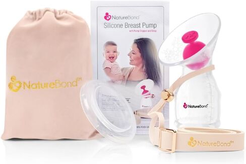 NatureBond Silicone Breast Pump with lid, Stopper, Strap, Pouch. Breastfeeding Essential Premium All in 1 Set. 3.4oz 100ml (Premium All-in-ONE) in Saudi Arabia