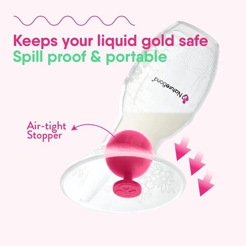 NatureBond Silicone Breast Pump with lid, Stopper, Strap, Pouch. Breastfeeding Essential Premium All in 1 Set. 3.4oz 100ml (Premium All-in-ONE) in Saudi Arabia