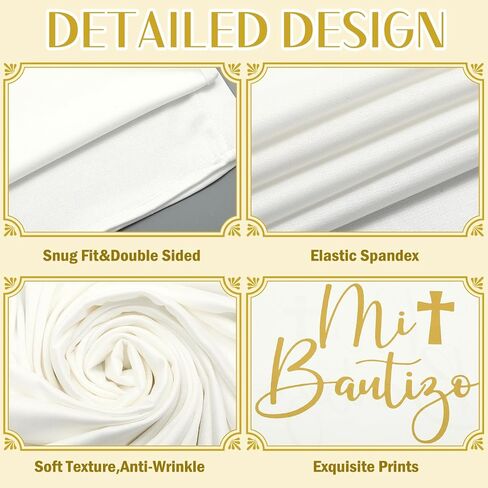 Gold Mi Bautizo Arch Backdrop Cover Baptism Decorations Communion Party First Holy Communion Baby Shower Decorations Religious Baptism Party Supplies Photo Props in Saudi Arabia