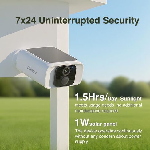 SOIADV Solar Security Camera Wireless Outdoor, 2.5K Video, 5G/2.4G WiFi | Security Camera with Integrated Solar Panel, Wire-Free Battery Powered, AI Motion Detection, Color Night Vision,Waterproof in Saudi Arabia