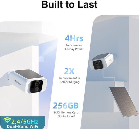 SOIADV Solar Security Camera Wireless Outdoor, 2.5K Video, 5G/2.4G WiFi | Security Camera with Integrated Solar Panel, Wire-Free Battery Powered, AI Motion Detection, Color Night Vision,Waterproof in Saudi Arabia