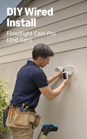 Ring Battery Doorbell (newest model), Speckled Gray with Floodlight Cam Pro (newest model), White in Saudi Arabia