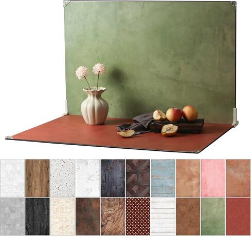 23 x 35 in Product Photography Backdrops, 10 Sheets, 20 Patterns | Double-Sided, Water-Resistant Backdrops for Food, Jewelry, Cosmetics, Crafts, Flat Lays and Content Creation in Saudi Arabia