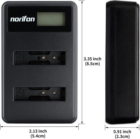 Norifon LI-50B Dual Channel LCD USB Charger for Olympus D-750, SH-21 | Compatible with Olympus SP-800UZ, SP-810UZ, SP-815UZ, Stylus 1010, 1030SW, SZ-12, SZ-14, Tough TG-2, VR-340, VR-350 Cameras in Kuwait