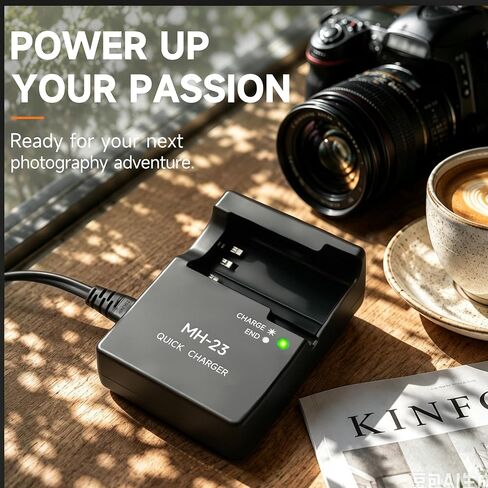 MH-23a Charger Compatible with Nikon D3000, D5000, D60, D40, D40X Digital SLR Cameras, EN-EL9 EN-EL9a Quick Charging Base with US AC Power Cord, Replacement MH-23 Charger in Saudi Arabia