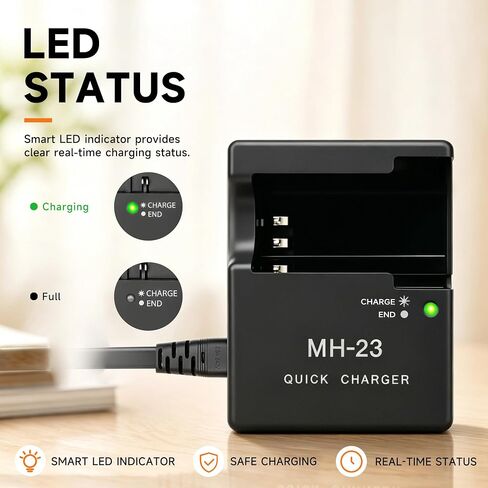 MH-23a Charger Compatible with Nikon D3000, D5000, D60, D40, D40X Digital SLR Cameras, EN-EL9 EN-EL9a Quick Charging Base with US AC Power Cord, Replacement MH-23 Charger in Saudi Arabia