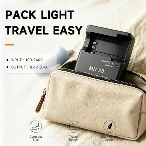 MH-23a Charger Compatible with Nikon D3000, D5000, D60, D40, D40X Digital SLR Cameras, EN-EL9 EN-EL9a Quick Charging Base with US AC Power Cord, Replacement MH-23 Charger in Saudi Arabia
