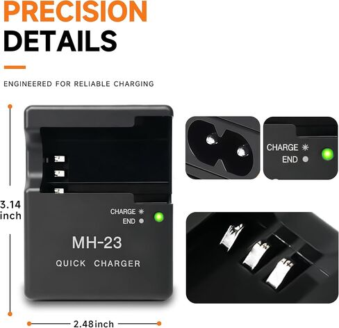 MH-23a Charger Compatible with Nikon D3000, D5000, D60, D40, D40X Digital SLR Cameras, EN-EL9 EN-EL9a Quick Charging Base with US AC Power Cord, Replacement MH-23 Charger in Saudi Arabia