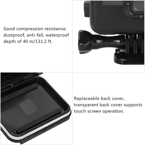 Plastic Sealed Diving Housing Protective Case Cover Shell 40m 131ft Underwater Depth Black Heavy Duty Submarine Photography Video Accessory for 5 6 7 in Saudi Arabia