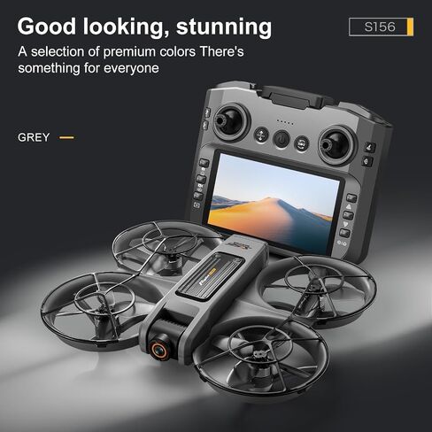 RC Quadcopter FPV Drone with 4.92 Inch Screen Integrated on Transmitter, Equipped with UHD Dual Lens Camera, Brushless Motors, Optical Flow Positioning Hover, Full Surround 360° Propeller Protection Frame, 6-Axis Gyro Stabilization, Headless Flight Mode,  in Kuwait