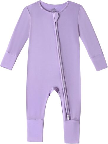 Unisex Baby Bamboo Viscose Long Sleeve Romper, Cute Prints Zipper Footless Jumpsuit, Toddler One-Piece Outfits in Saudi Arabia