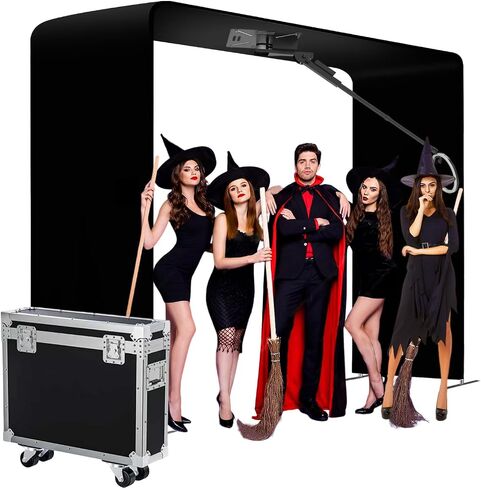 360 Overhead Photo Booth Machine, Custom Logo & Color, Spin Camera Platform with LED Light, Video Booth Machine for 7-15 People Wedding Graduation Rental Parties in Saudi Arabia