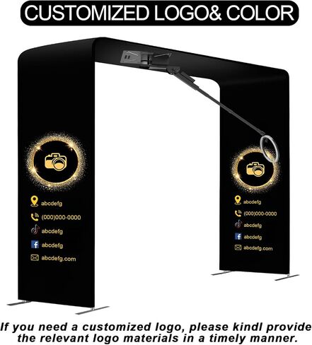 360 Overhead Photo Booth Machine, Custom Logo & Color, Spin Camera Platform with LED Light, Video Booth Machine for 7-15 People Wedding Graduation Rental Parties in Saudi Arabia