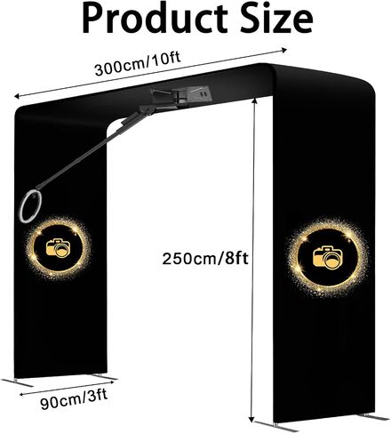 360 Overhead Photo Booth Machine, Custom Logo & Color, Spin Camera Platform with LED Light, Video Booth Machine for 7-15 People Wedding Graduation Rental Parties in Saudi Arabia