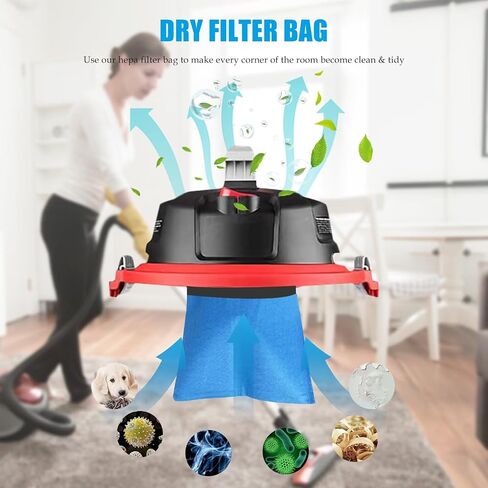 Vacuum Dry Filters 25-1217 Fit for Porter Cable 4 Gallon vac PCX18301-4B, 8pcs Replacement Reusable Filters & 3pcs Retaining Bands in Saudi Arabia