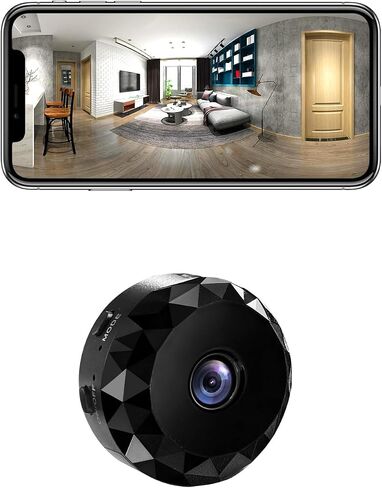 Dome Camera Pet Cam 1080P HD WiFi Wireless Indoor Home Security Surveillance Camera Mini Nanny Cam with App Control Motion Detection (Black) in Saudi Arabia