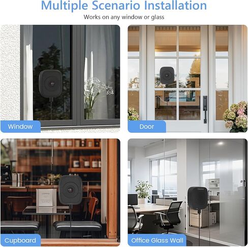 Hieasy 4K 8MP Window Camera for Home Security Indoor Magnetic Mount, No Drill 5GHz&2.4GHz WiFi, Includes 32GB SD Card,No Subscription Required,Color Night Vision, 24/7 AI Smart Detection Recording in Saudi Arabia