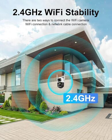 6MP Dual Lens Outdoor Security Camera Outdoor, WiFi Home Surveillance Camera, 2.4GHz Wireless, PTZ, 355°Pan, 90°Tilt, Human Detection & Auto Tracking, 2-Way Audio, IP66, Night Vision, 24/7 recording in Saudi Arabia