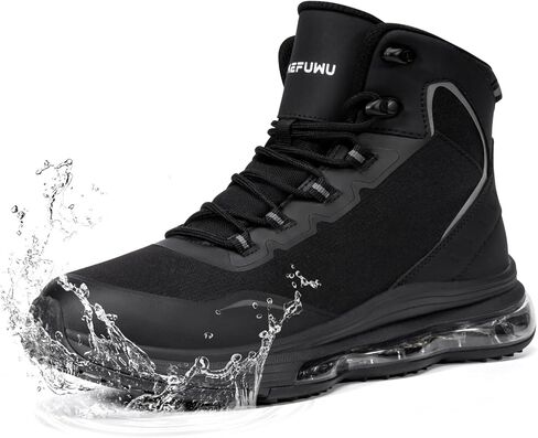 Military Tactical Boots for Women 6 Inch(8.5 Women,Glossy Black) | Waterproof Side-Zip Cushion Lightweight Durable Work Hiking Shoes in Saudi Arabia