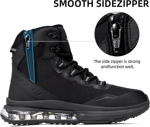 Military Tactical Boots for Women 6 Inch(8.5 Women,Glossy Black) | Waterproof Side-Zip Cushion Lightweight Durable Work Hiking Shoes in Saudi Arabia