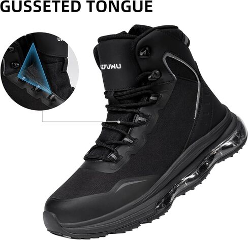Military Tactical Boots for Women 6 Inch(8.5 Women,Glossy Black) | Waterproof Side-Zip Cushion Lightweight Durable Work Hiking Shoes in Saudi Arabia