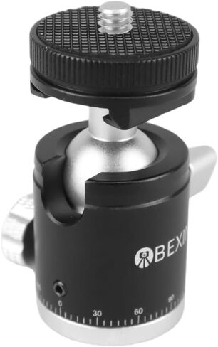 19mm Mini Ball Head, Panoramic Tripod Head Max Load 3KG for Camera Tripod | 360° Panoramic Rotation with Cold Shoe Mount & 1/4"-20 Screw, Max Load 3KG for DSLR and Mirrorless Camera Tripods in Saudi Arabia
