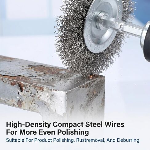 20pcs Wire Wheel for Drill, 3 Inch Stainless Steel Wire Brush for Drill Kit with 1/4-Inch Hex Shank, Drill Brush Kit for Rust Removal & Surface Cleaning, Wheel Brush Set for Metal Wood Paint Stripping in Saudi Arabia