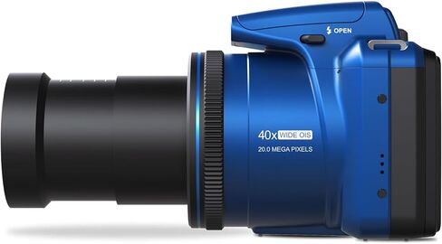 Minolta MN40Z-BL 20 MP / 1080P FHD Bridge Camera with 40x Optical Zoom Blue Bundle with Deco Photo Camera Bag for DSLR and Mirrorless Cameras Small and Lexar 64GB Memory Card Blue Series, E1MIMN40ZBL in Kuwait
