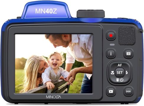 Minolta MN40Z-BL 20 MP / 1080P FHD Bridge Camera with 40x Optical Zoom Blue Bundle with Deco Photo Camera Bag for DSLR and Mirrorless Cameras Small and Lexar 64GB Memory Card Blue Series, E1MIMN40ZBL in Kuwait
