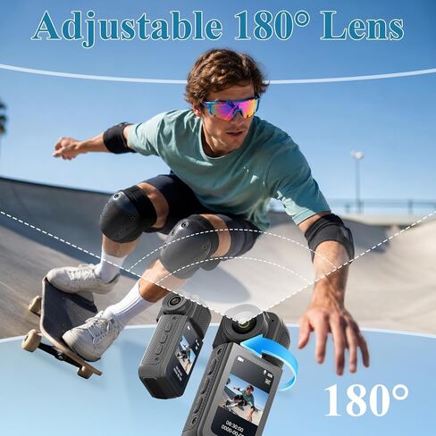 Mini Body Camera, Wearable POV Action Cam for Vlogging, Sports | 180° Rotating Lens, 1080P HD Audio and Video Recording,1.47" color screen, Magnetic Mount, Thumb-Size for Outdoor, Pets in Saudi Arabia