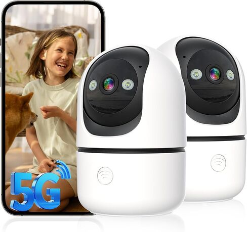 Gyliziex Indoor Security Camera 2 Packs, 2K 5G WiFi Baby/Pet/Dog/Nanny Cameras for Home Security, 360 PTZ Security Cameras with US Servers Phone App, 911 One-Tap Call,AI Smart Detection in Saudi Arabia