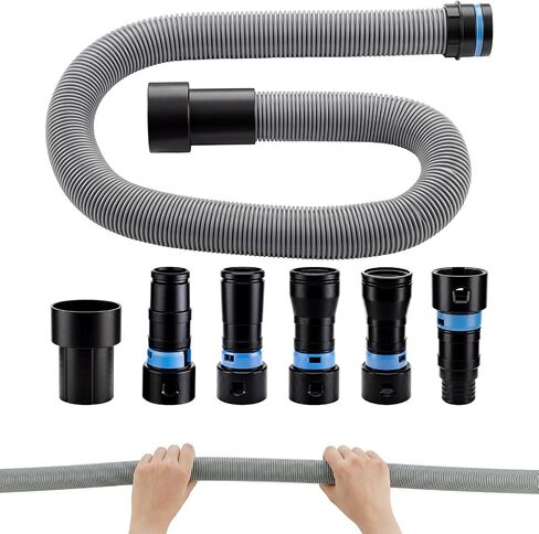 مجموعة أدوات خرطوم المكانس بطول 10 أقدام مقاس 1-1/4 بوصة مع 6 محولات مكنسة كهربائية موسعة | مجموعة خرطوم جمع الغبار، مناسبة عالميًا للمكانس المنزلية والمتاجر، مجموعة محولات متعددة العلامات التجارية لأدوات النجارة الكهربائية/آلة الصنفرة in Kuwait