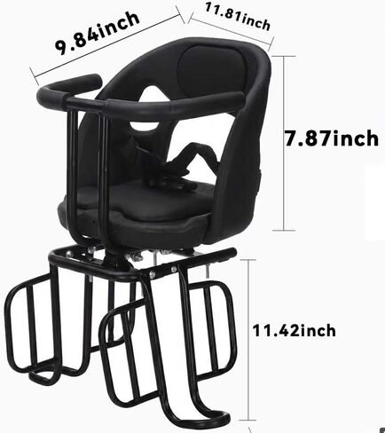 Kids Bike Seat with Reflective Tape for Baby 18 Months to 8 Years Old | Rear Toddler Bike Seat With Surround Rail & Ergonomic Backrest for All-Day Family Fun,Weight 55 lbs Fits Most Bikes in Saudi Arabia