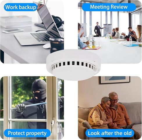 Handcrafted DIY Smoke Detector Camera 150° Wide Angle Hidden Camera, 1080P Full HD/App Control, Night Vision/Motion Detection/SD Storage/2.4G WiFi for Nanny Cam Indoor Security in Saudi Arabia