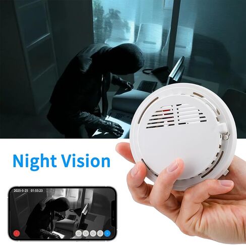 Handcrafted DIY Smoke Detector Camera 150° Wide Angle Hidden Camera, 1080P Full HD/App Control, Night Vision/Motion Detection/SD Storage/2.4G WiFi for Nanny Cam Indoor Security in Saudi Arabia