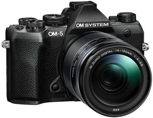 حزمة كاميرا Om SYSTEM OM-5 Mark II بدون مرآة (أسود) | الملحقات المتضمنة (5 قطع) in Kuwait