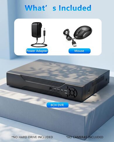 8CH 1080P H.265+ Security DVR Recorder for Wired CCTV Surveillance Cameras, 5-in-1 Hybrid AHD/TVI/CVI/CVBS/IP, HDMI/VGA Output, Remote Access (No Hard Drive) in Saudi Arabia